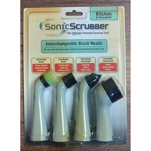 SONIC SCRUBBER 4 Pk Interchangeable Brush Heads New Adaptive Power Cleaning E16